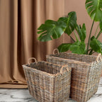 Panier rectangulaire en rotin Belen, lot de 2