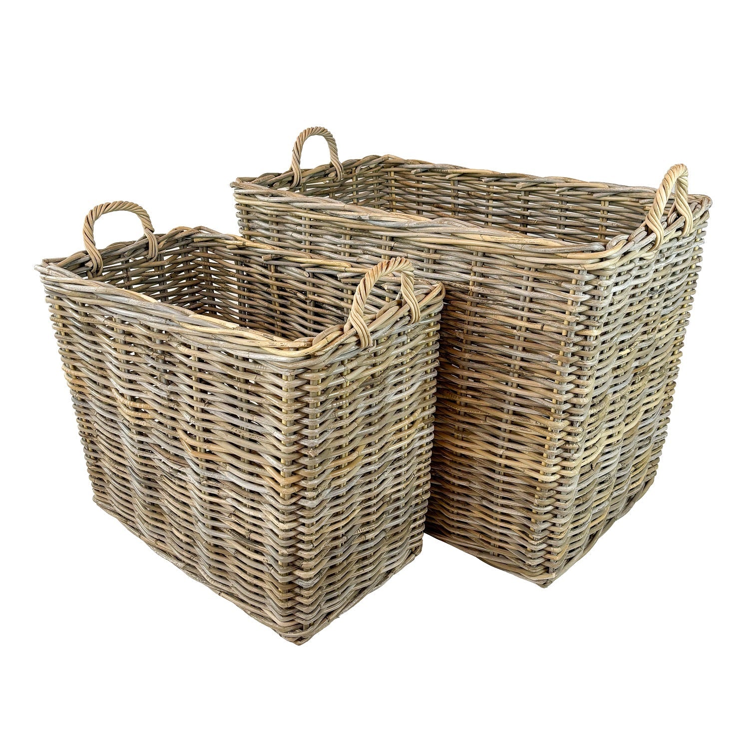Panier rectangulaire en rotin Belen, lot de 2