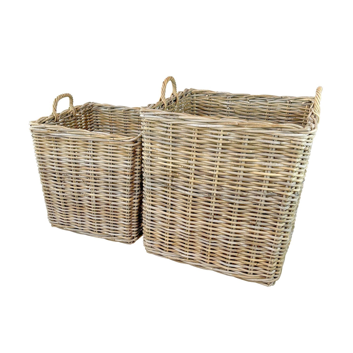 Panier en rotin grenat, lot de 2