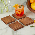 Sous-verres festonnés naturels, lot de 4
